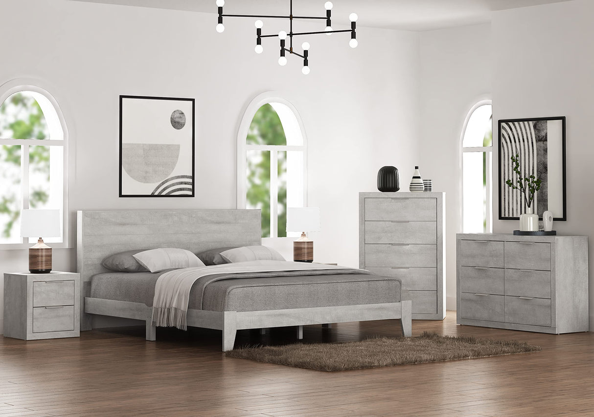 Harlowin Nightstand, Bed Side Table with Rustic Design Drawers