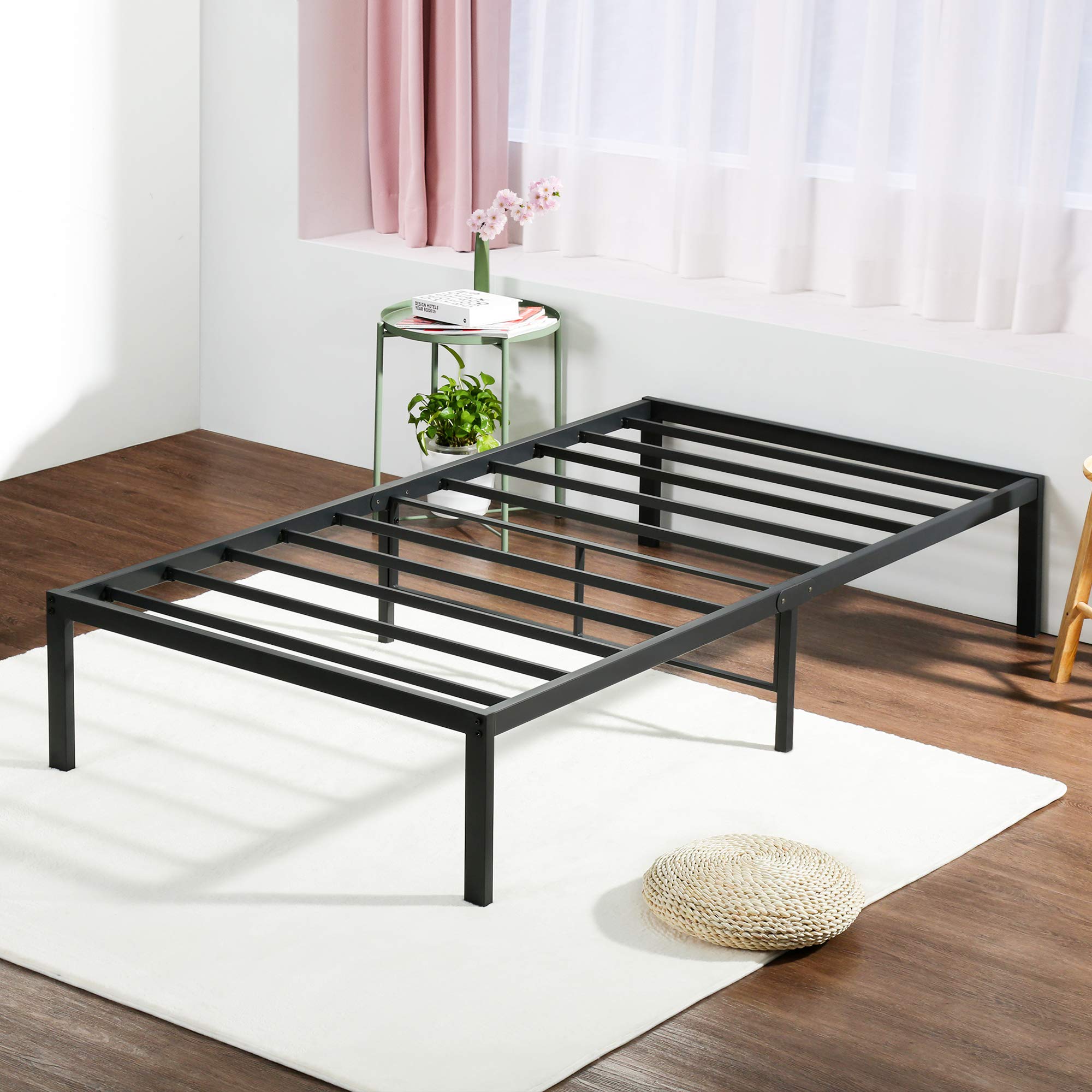 16 Inch Heavy Duty Metal Platform Bed Frame, Twin, Black