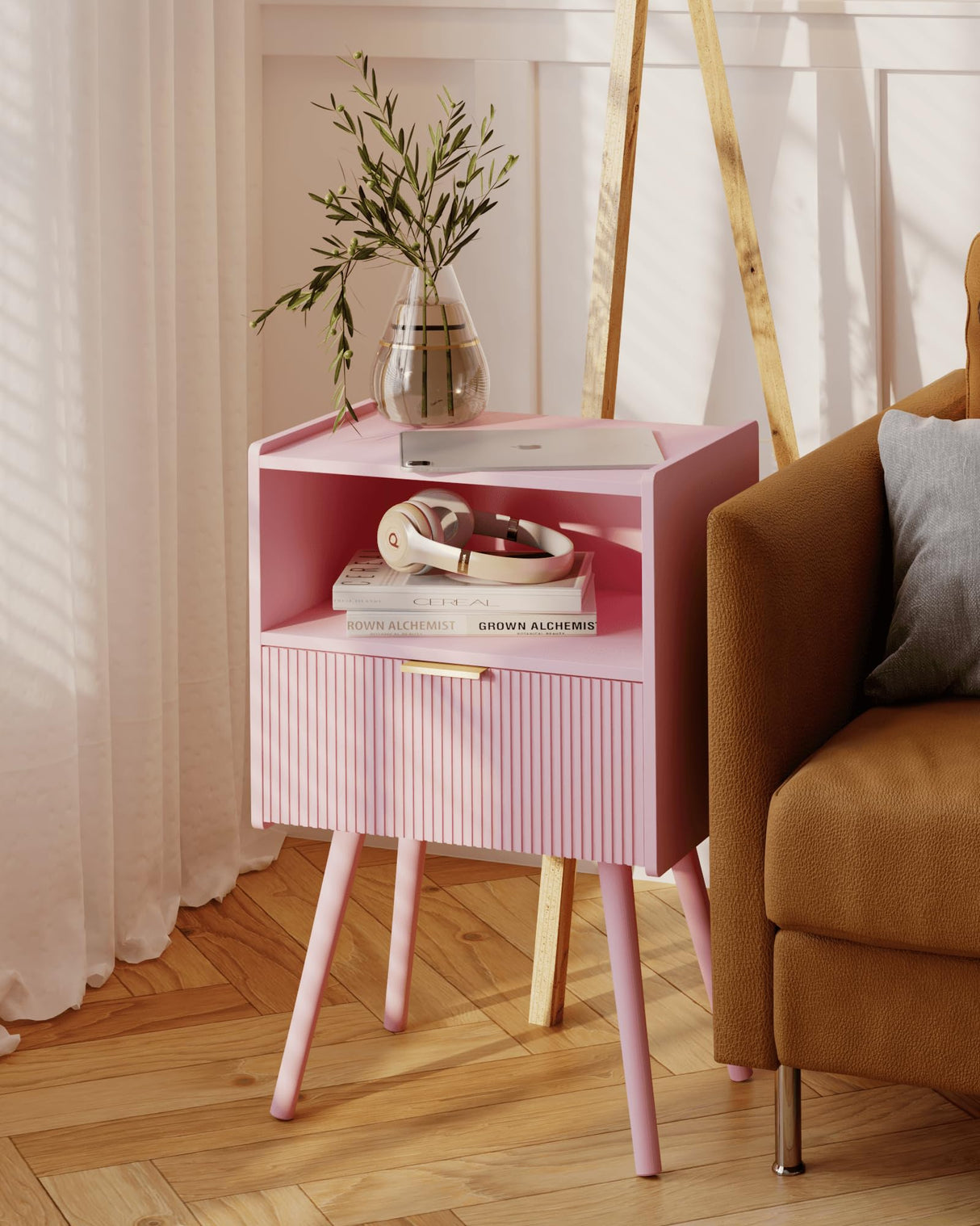 Bedside Table with Storage Drawer