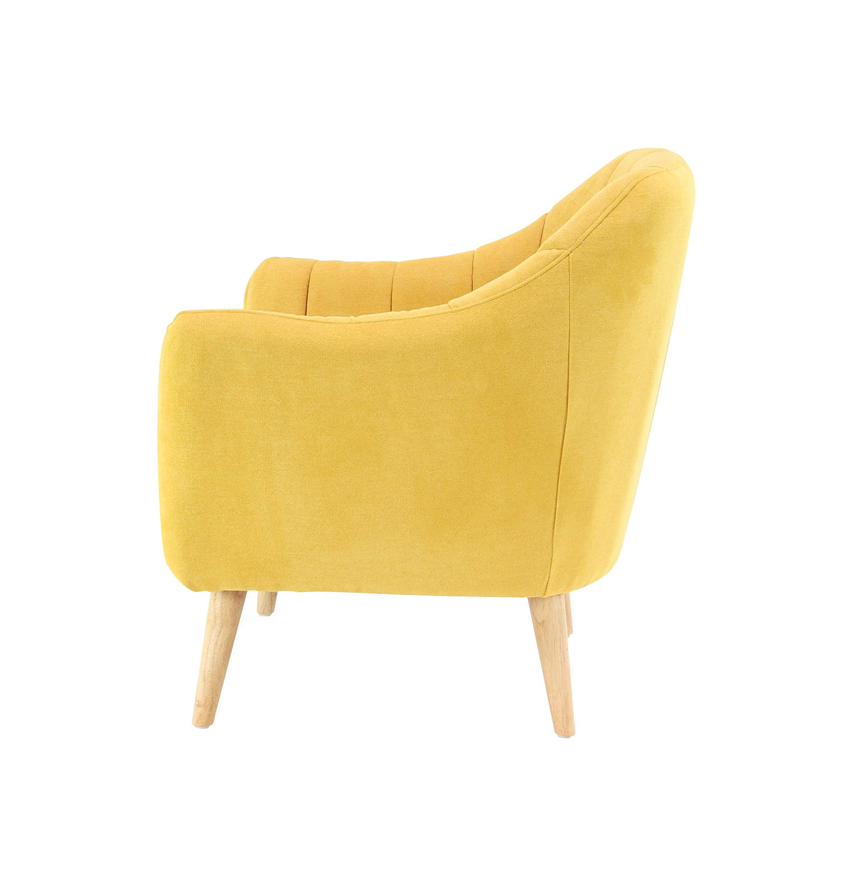 Armchair, Bright Yellow, Light Brown