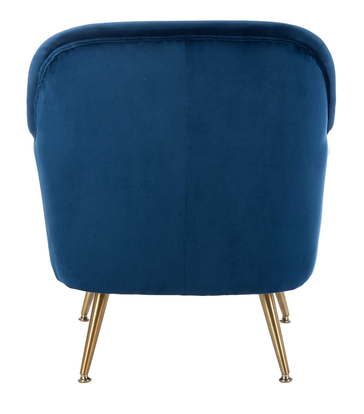 Home Brienne Retro Glam Navy Velvet and Brass Arm Chair