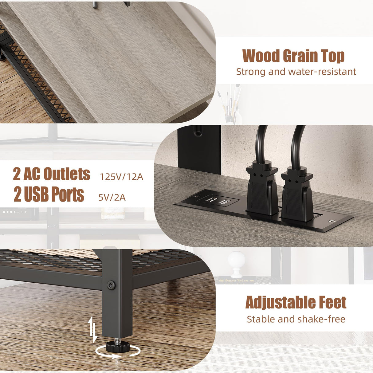 LED TV Stand, Entertainment Center for 80 inch TV Media Console Table, Gaming TV Stand