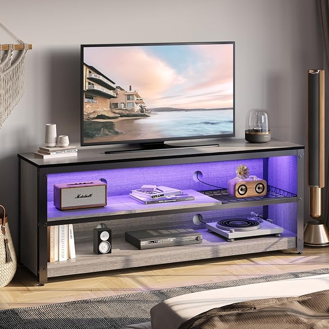 LED TV Stand for 55/60 Inch TVs, Gaming Entertainment Center