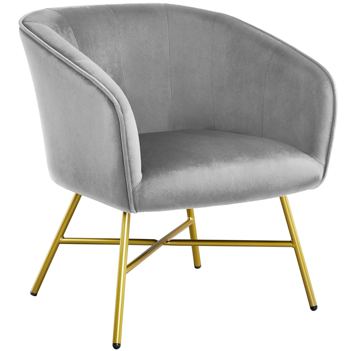 Accent Chair, Modern Velvet Living Room Chair with Mental Legs and Soft