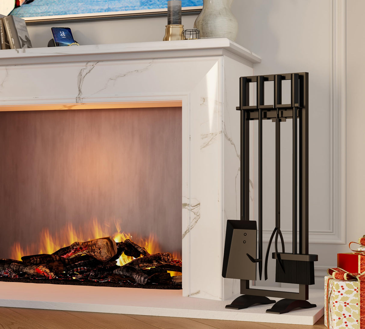 Fireplace Tools Set 5 Pieces Fireside Accessories Fire Kit Stand Woodstove Tools