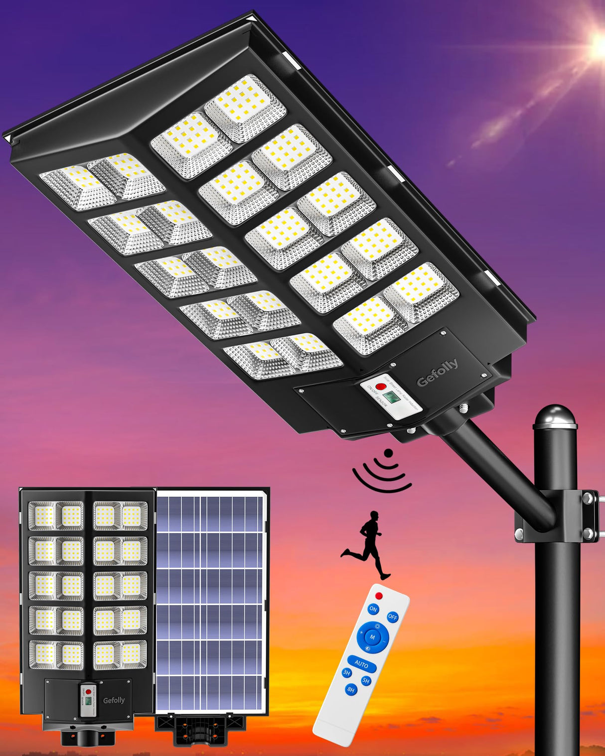 SL-5200W Solar Street Lights Outdoor, 520000LM Commercial Parking Lot Light