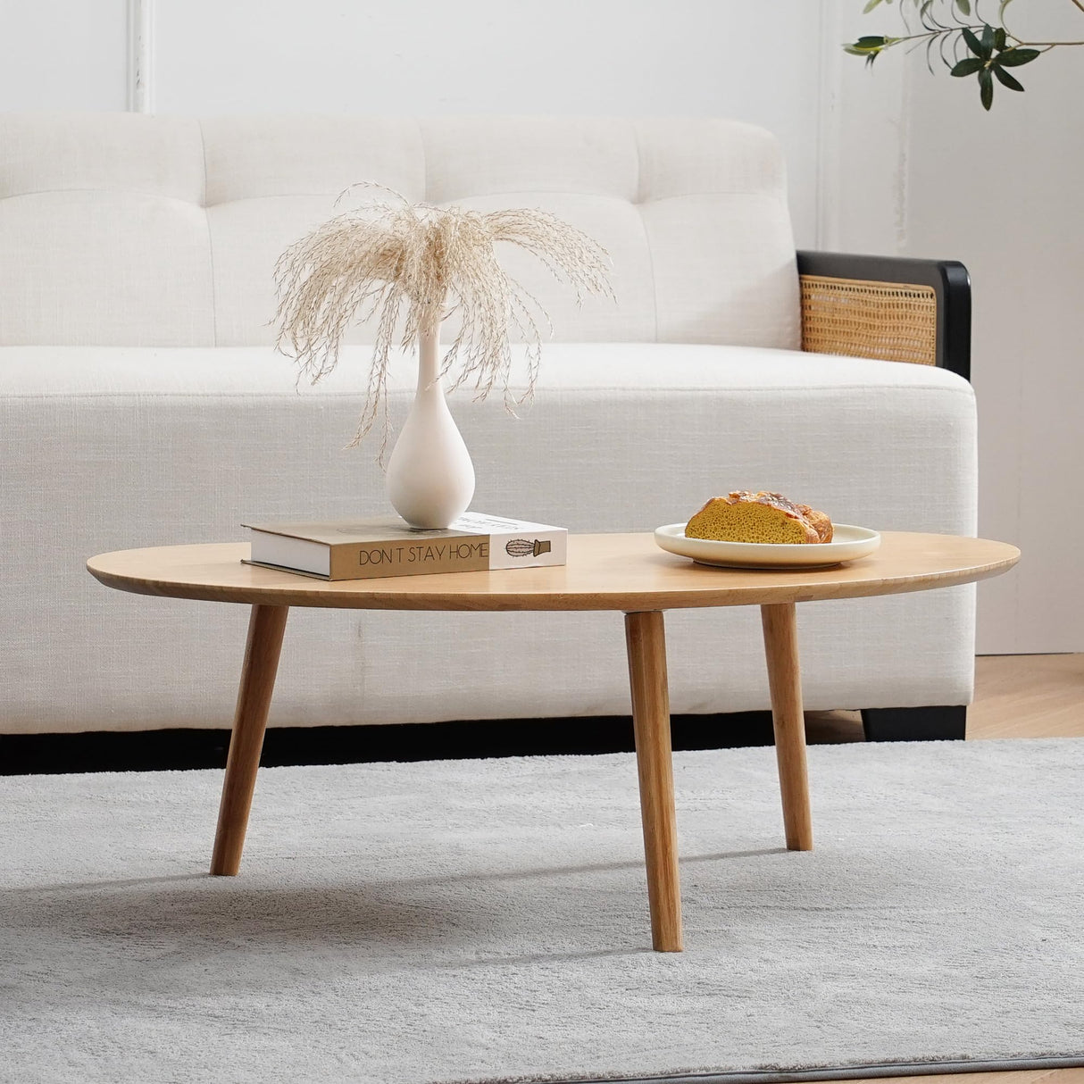 Small Oval Coffee Table Mid Century Modern for Living Room