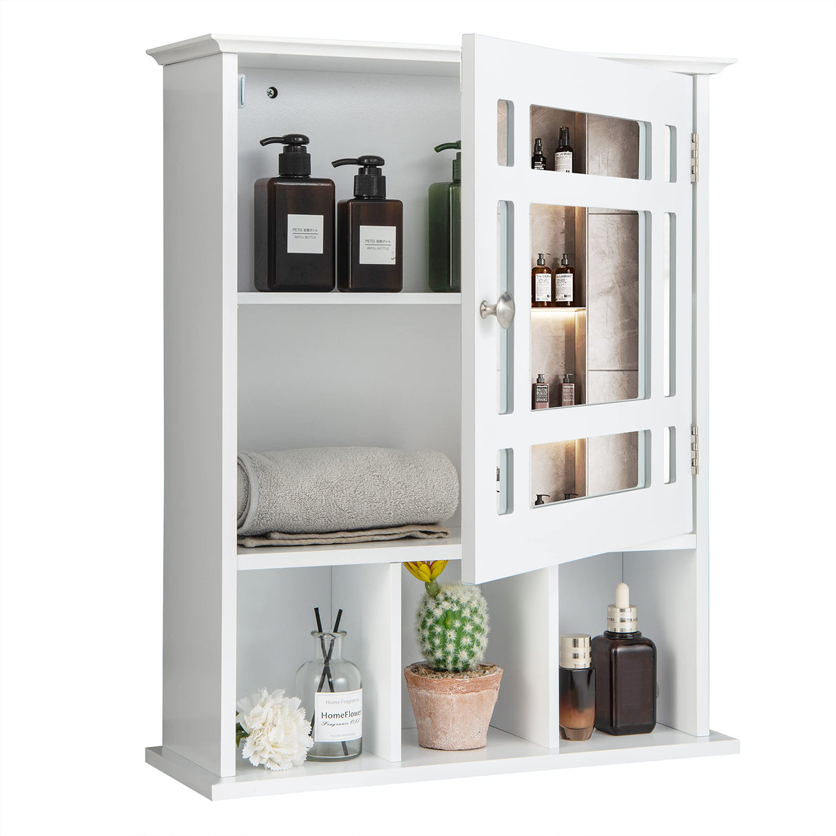 Bathroom Medicine Cabinet with Mirror, Small Bathroom Cabinet Wall Mounted