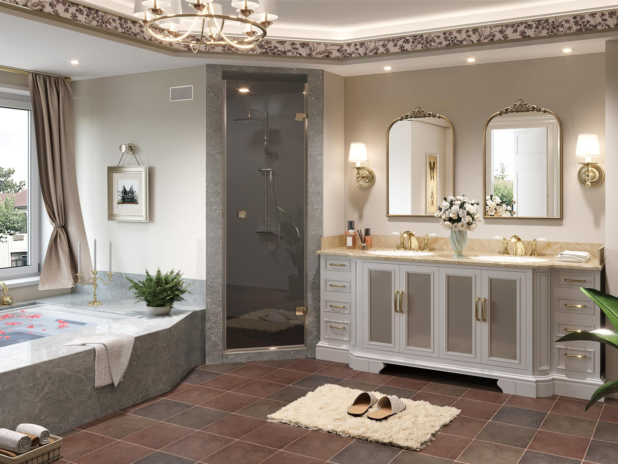 24" x 36" Antique Gold Arched Wall Mirror