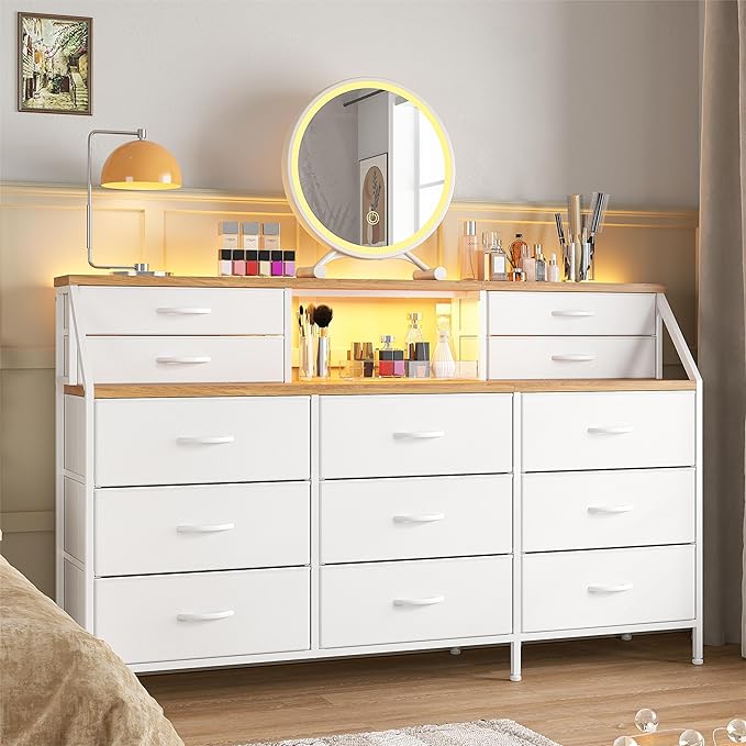 55”W Dresser for Bedroom, Dresser with 13 Large Drawer, Dressers & Chests of Drawers