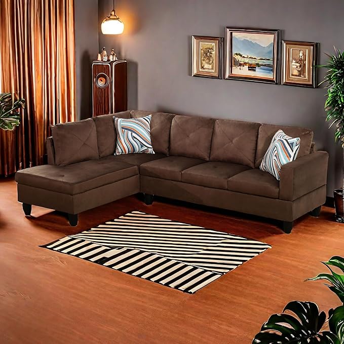 Couches for Living Room 2-Piece Modern Couch with Left Chaise Sectional Couch