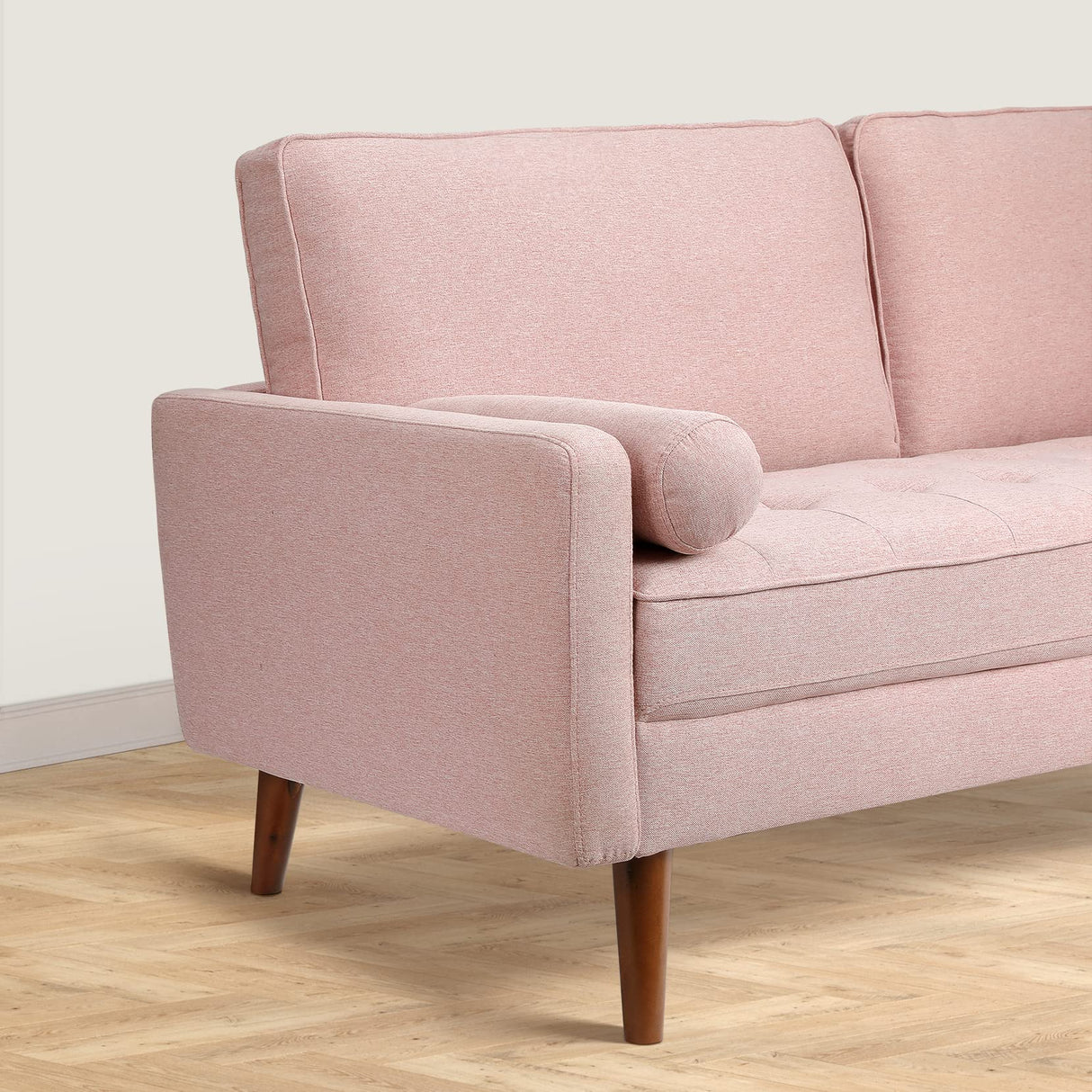 68 inch Sofa Couch, Mid Century Modern Sofa, Button Tufted Seat Cushion, Track Armrest