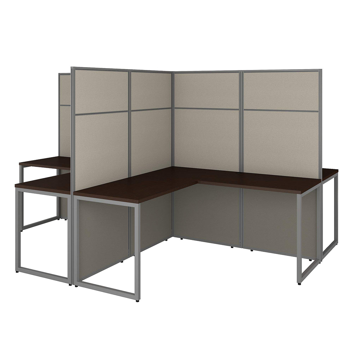 Furniture Easy Office 4 Person L Shaped Cubicle Desk Workstation with 66H Panels