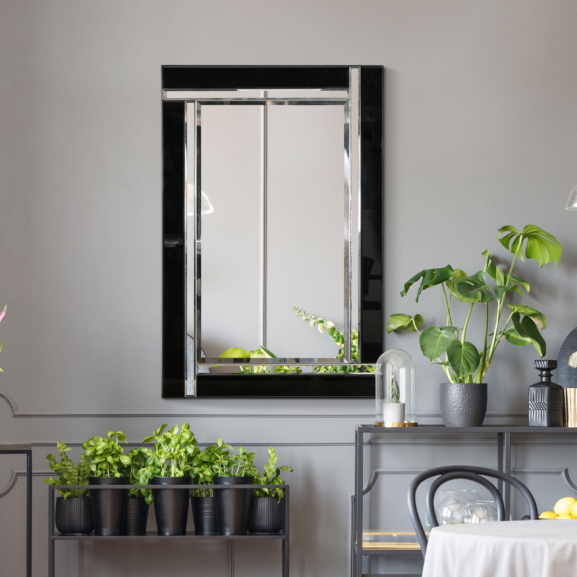 Black and Silver Bevelled Venetian Wall Mirror