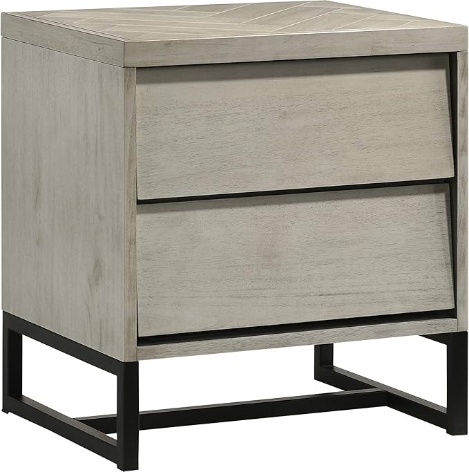 Weston-NS Weston Collection Industrial Mid Century Designed Nightstand with Matte