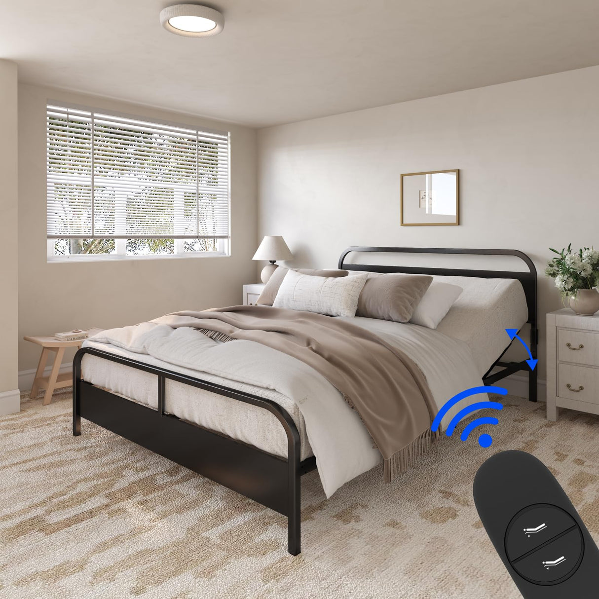 Queen Size Platform Bed Frame with Headboard and Footboard