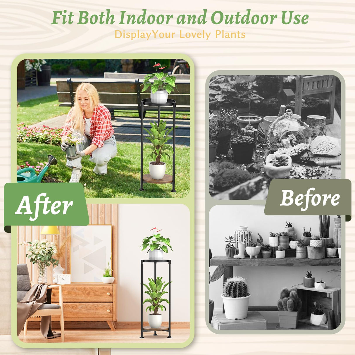 CornerBloom 2-Tier & 3-Tier Metal Plant Stand