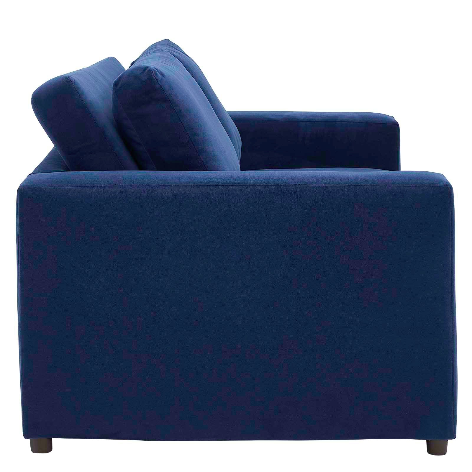 Avendale Velvet – Made in The USA with Bench Seat Cushion, Loveseat, Deep Navy