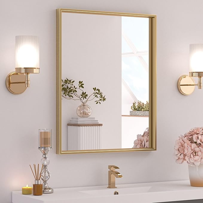 Bathroom Mirror for Over Sink Black Rectangle Metal Framed Bathroom