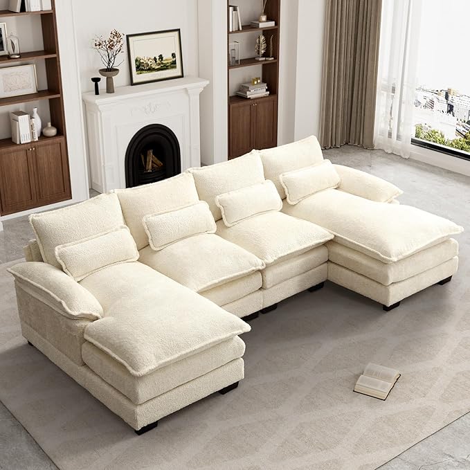 Sofa Cloud Couch, 110" Upholstery Comfy Modular Sofa