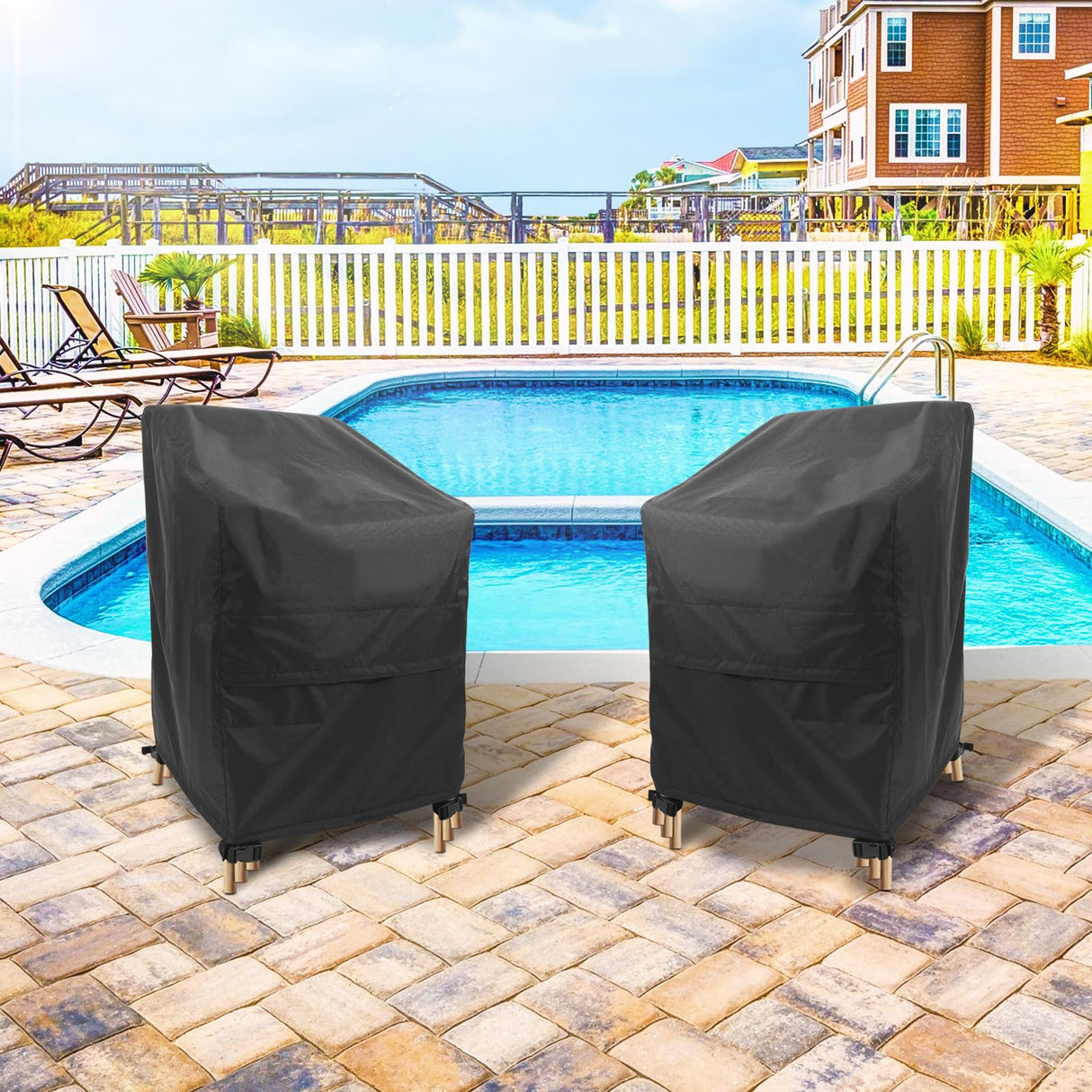 Stackable Chair Covers Outdoor Waterproof - 1 Pack Patio Chair Covers