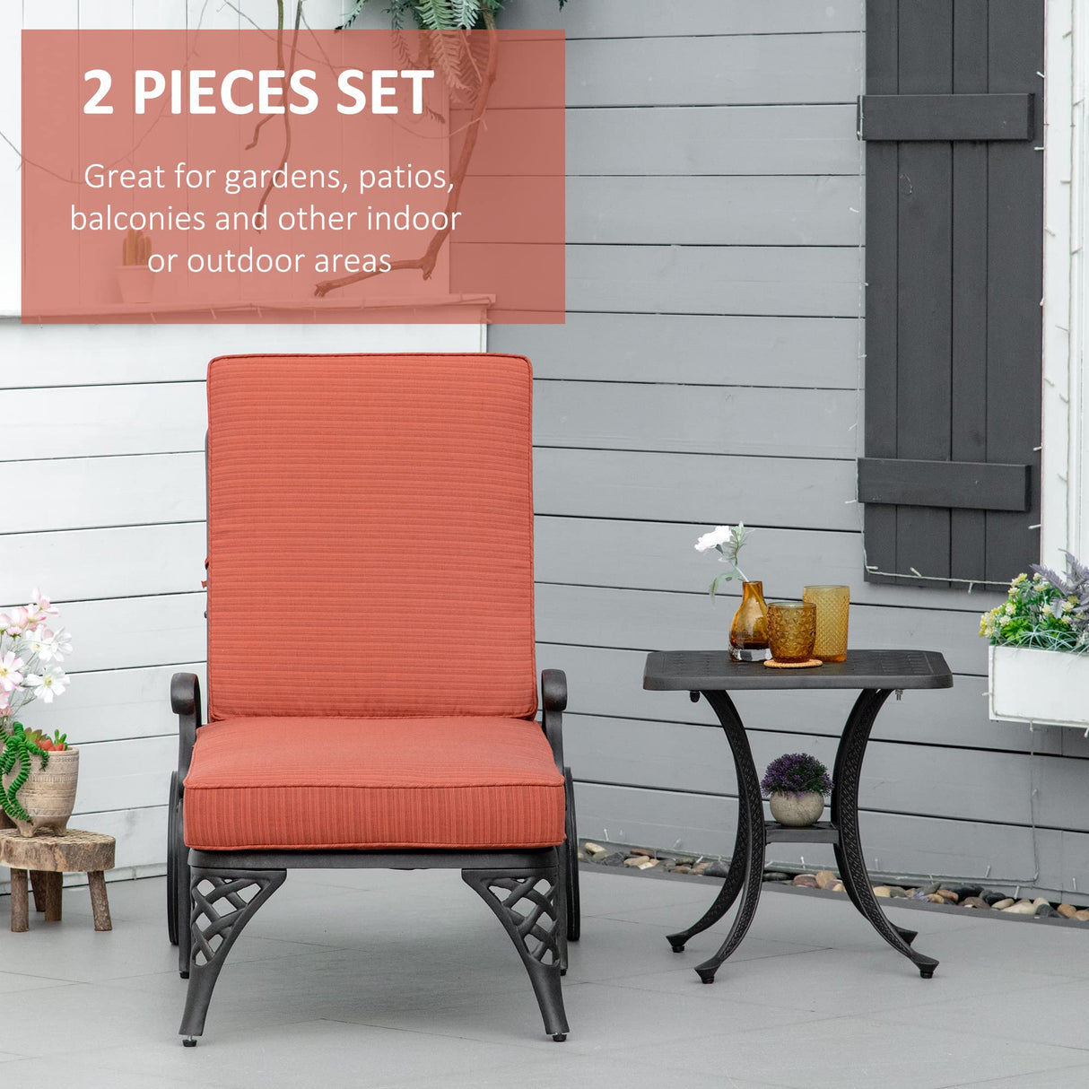 Aluminum Adjustable Chaise Lounge Chair, Folding 4-Position Patio Recliner, Wheels