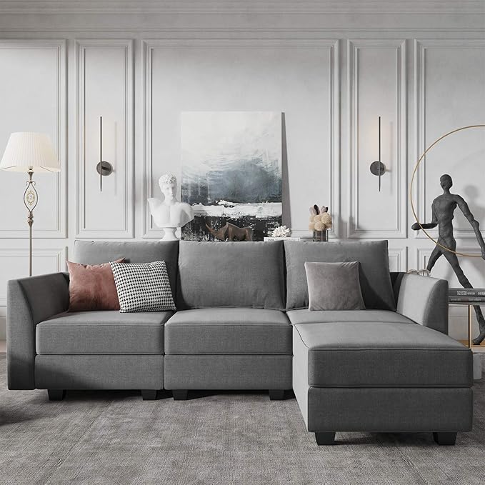 Convertible Sectional Couch Modular Sofa with Reversible Chaise Sectional Sofa Set