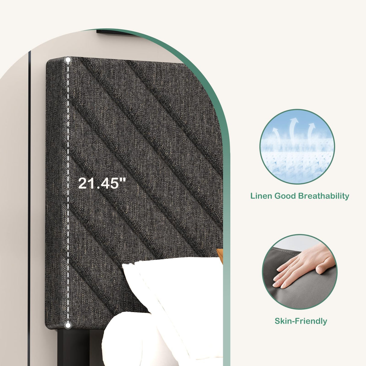 xiweot Queen Size Bed Frames with Headboard, Linen Upholstered Platform Bed Frame with Wood Slats Support, Queen Bed Frame with Adjustable Headboard,Queen Bed Frame No Box Spring Needed (Grey Sutra)