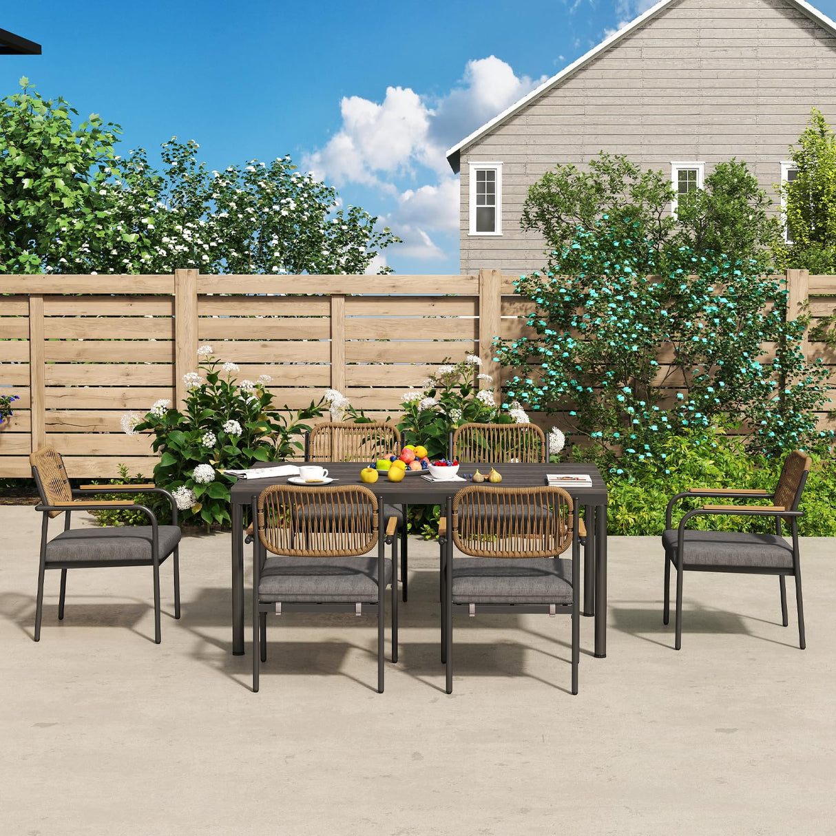 Outdoor Dining Set for 6, Patio Dining Furniture Sets