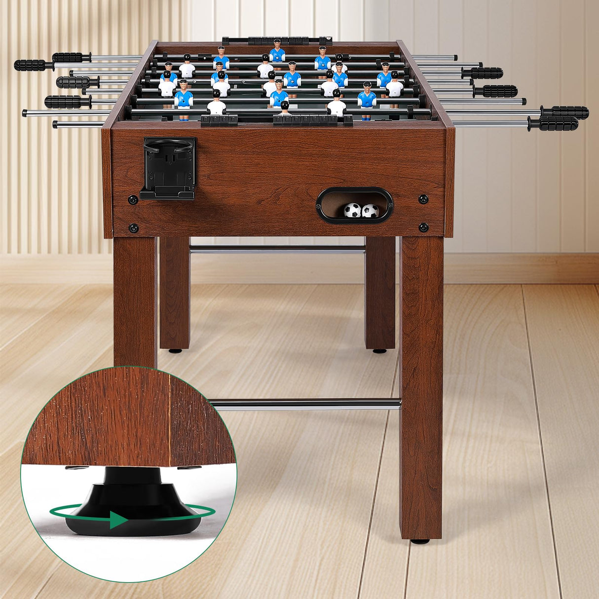 Foosball Table 48in, Competition-Sized Game Table for Home & Game Room