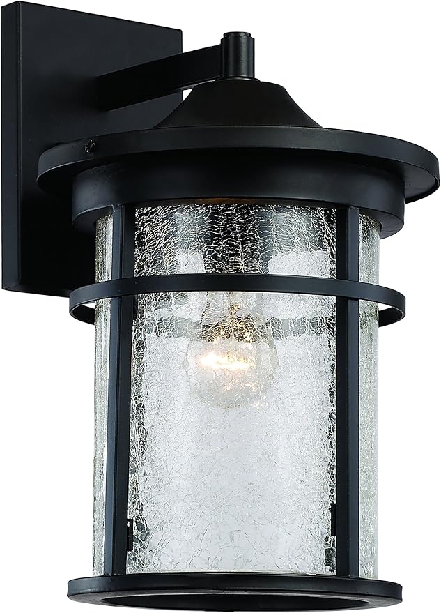 Lighting 40381 BK Outdoor Avalon 14.5" Wall Lantern, Black