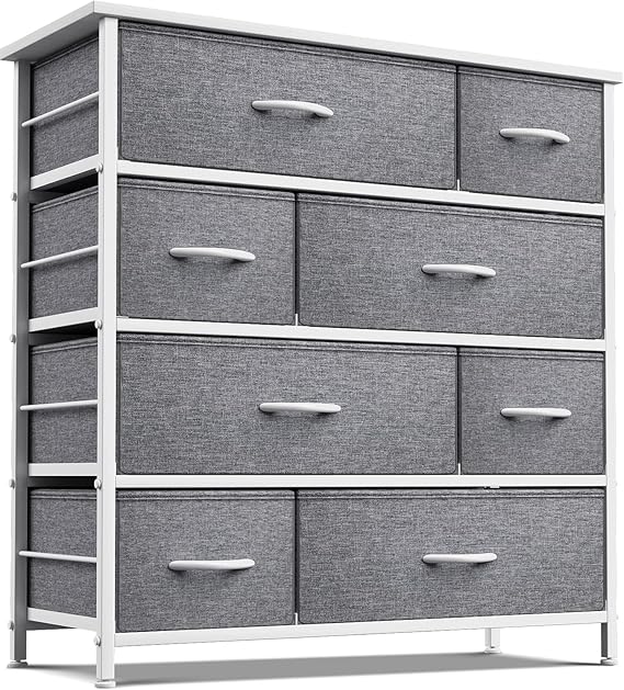 Dresser for Bedroom with 8 Drawers - Tall Chest Storage Tower