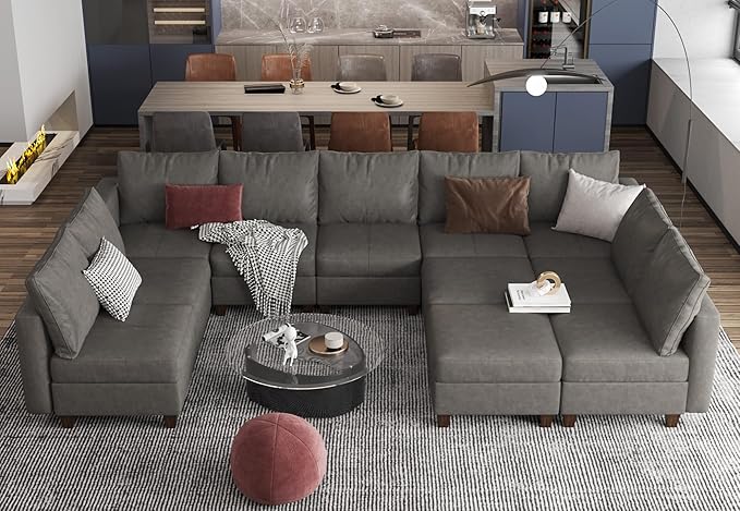 Large Modular Sectional Couch U Shaped Sofa with Storage