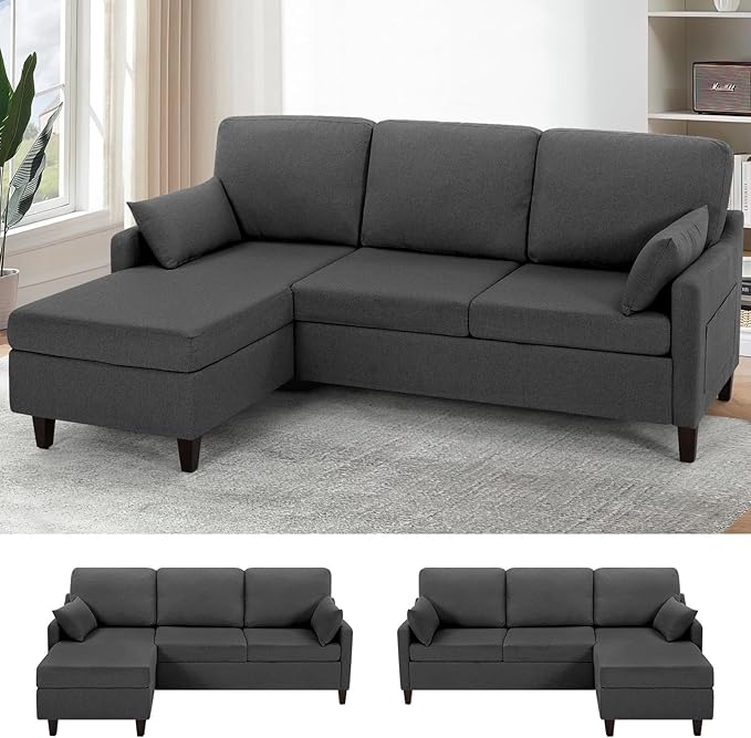 Sectional Sofa Couch with Reversible Chaise
