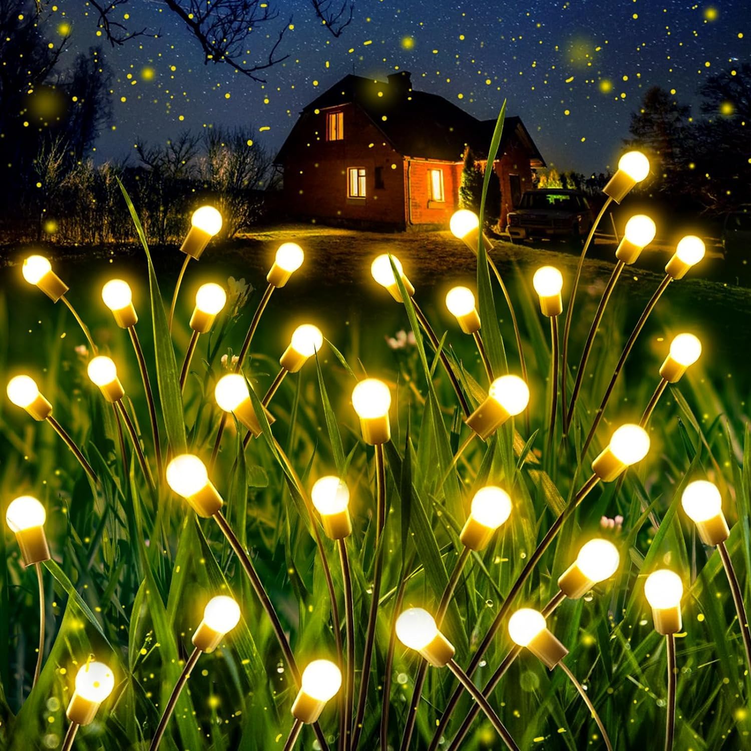 Solar Garden Lights, 4 Pack Firefly Garden Lights Solar Outdoor