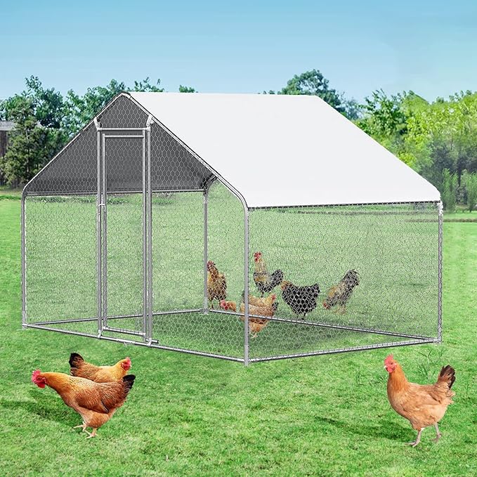 Betterhood XL Steel Chicken Coop with Waterproof Cover & Wire Mesh