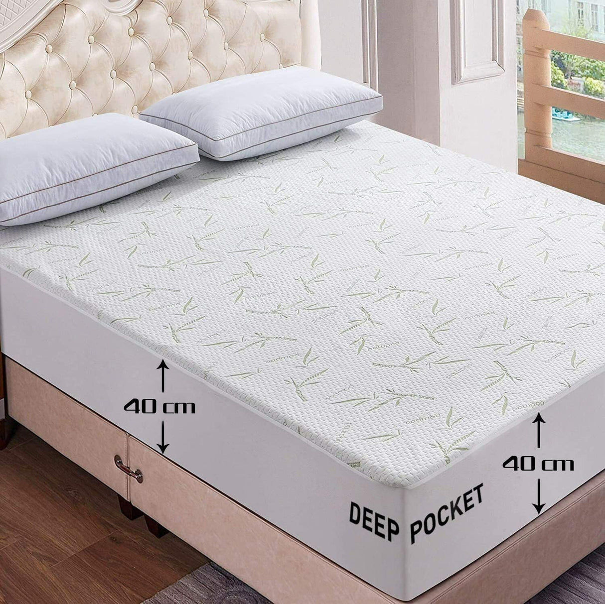 Hotel Super King Mattress Protector Made from Bamboo Viscose Soft Waterproof Mattress