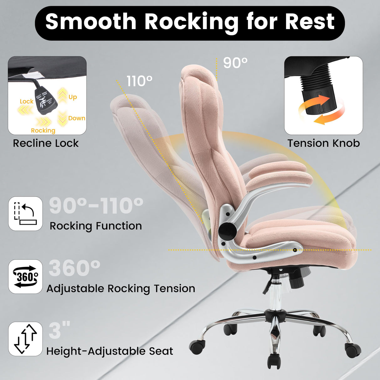 Heavy Duty Office Chair 500lbs Capacity - Ergonomic Big & Tall Desk Chair