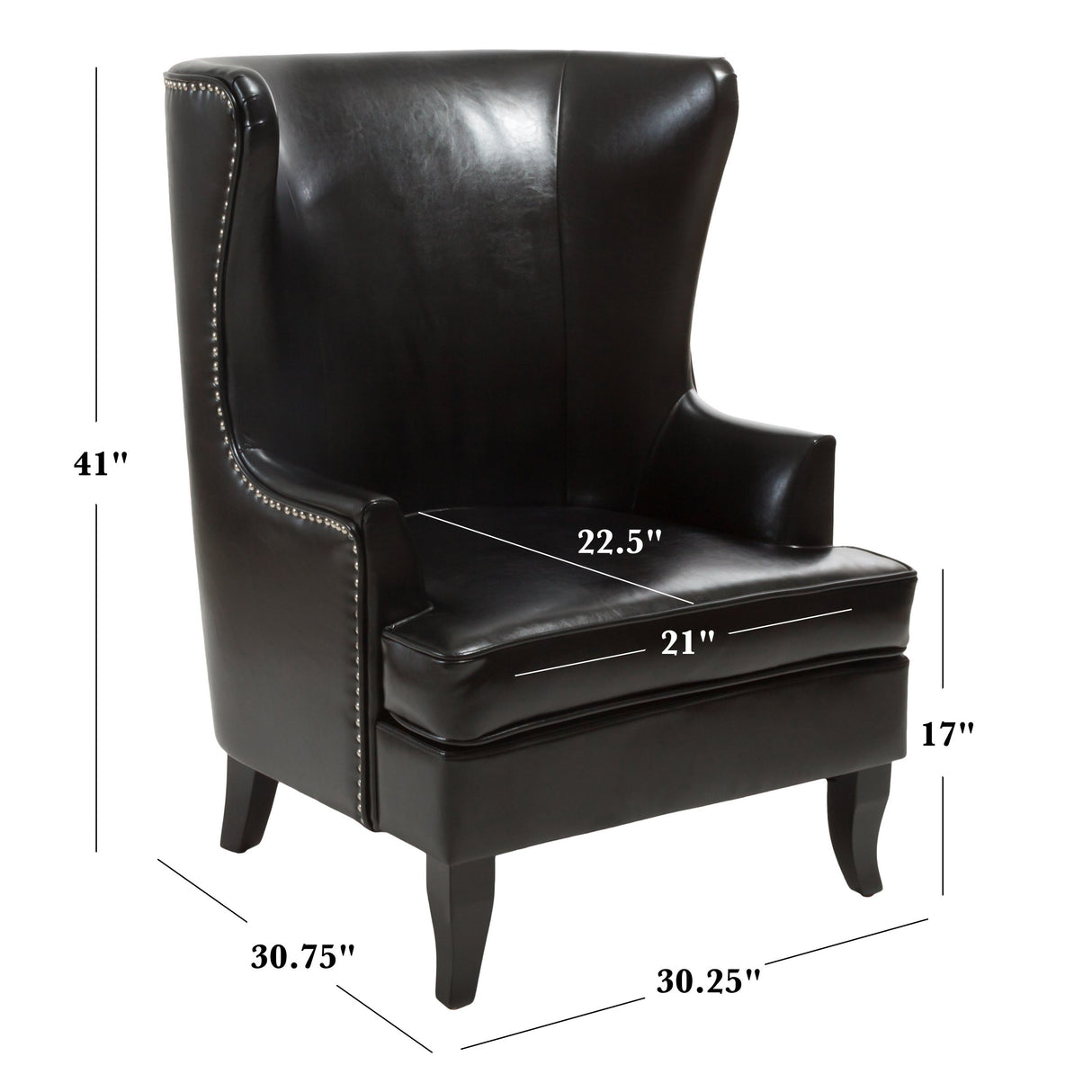 Tall Black Leather Club Chair