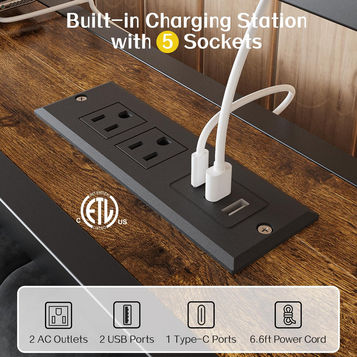 King Bed Frame with Headboard and LED Lights