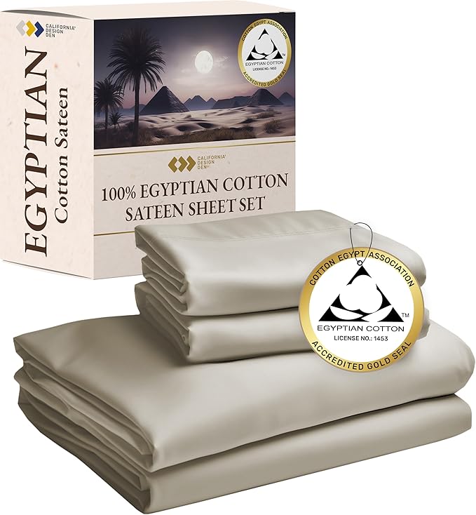Certified Luxury 100% Egyptian Cotton Sheets, King Size Bed Sheets