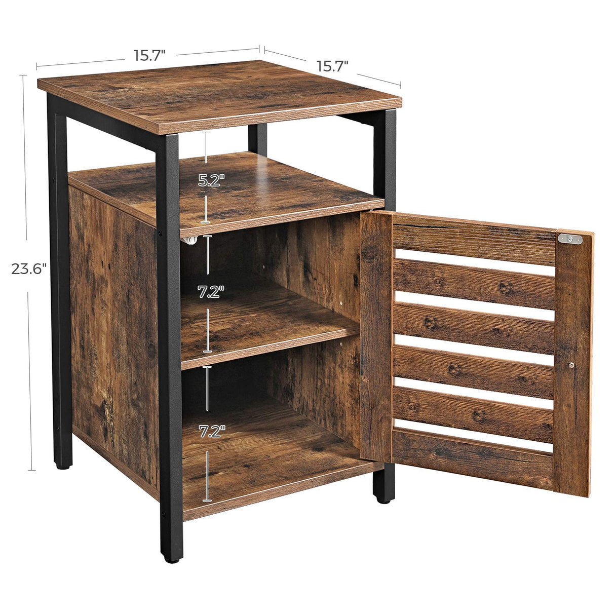 Nightstand, End Table with Open Shelf