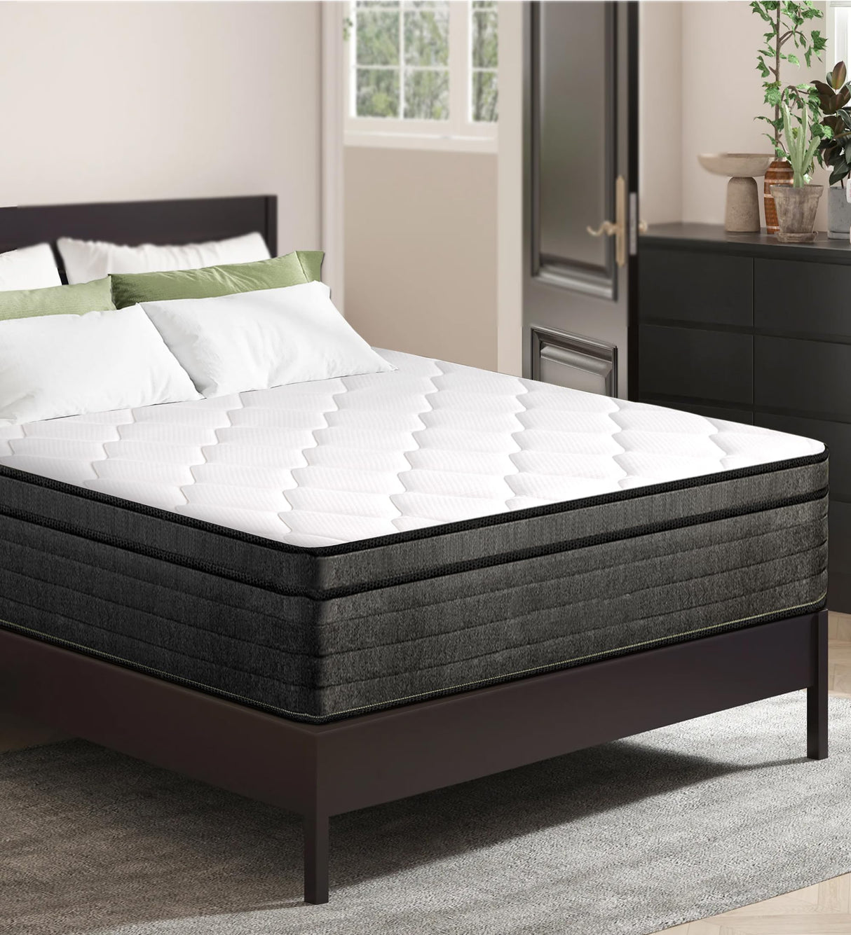 Full Size Mattress, Full Hybrid 12-inch Mattress in a Box, Memory Foam & Individually
