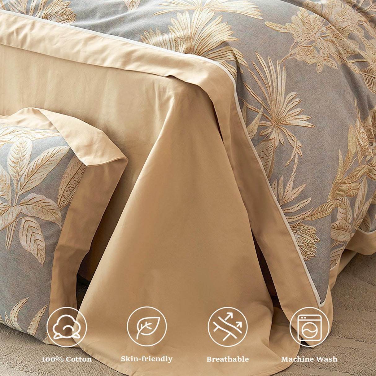 Duvet Cover Queen Size, 3 Pieces Soft Luxury Duvet Cover Set