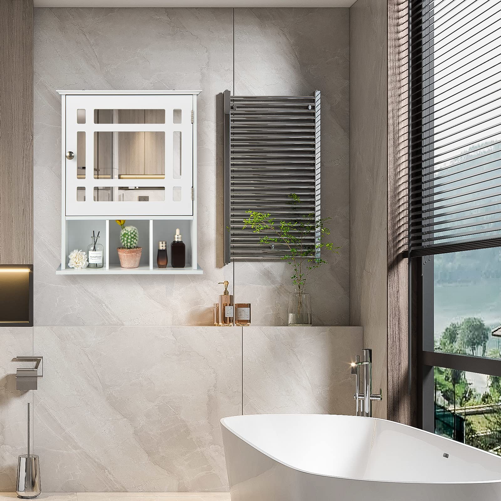 Bathroom Medicine Cabinet with Mirror, Small Bathroom Cabinet Wall Mounted