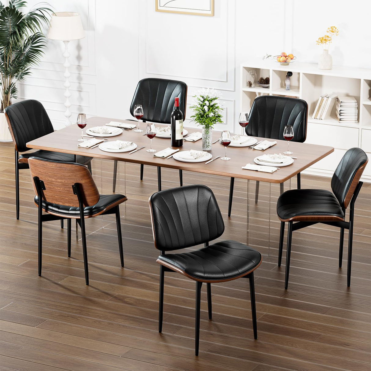 Dining Chairs Set of 4, Dining Room and Kitchen Chairs, FSC Certified Mid Century Modern Accent Chair