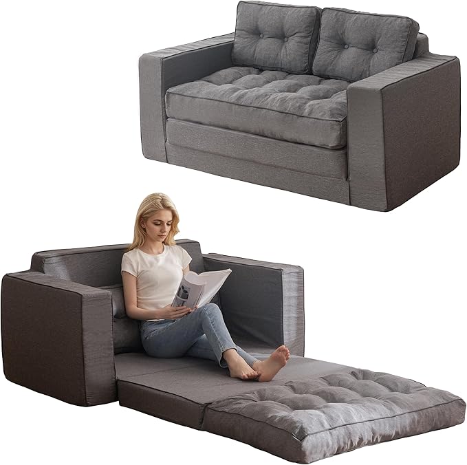 Loveseat Sleeper Sofa,55" Convertible Sofa Bed Couch Futon Couches for Living Room