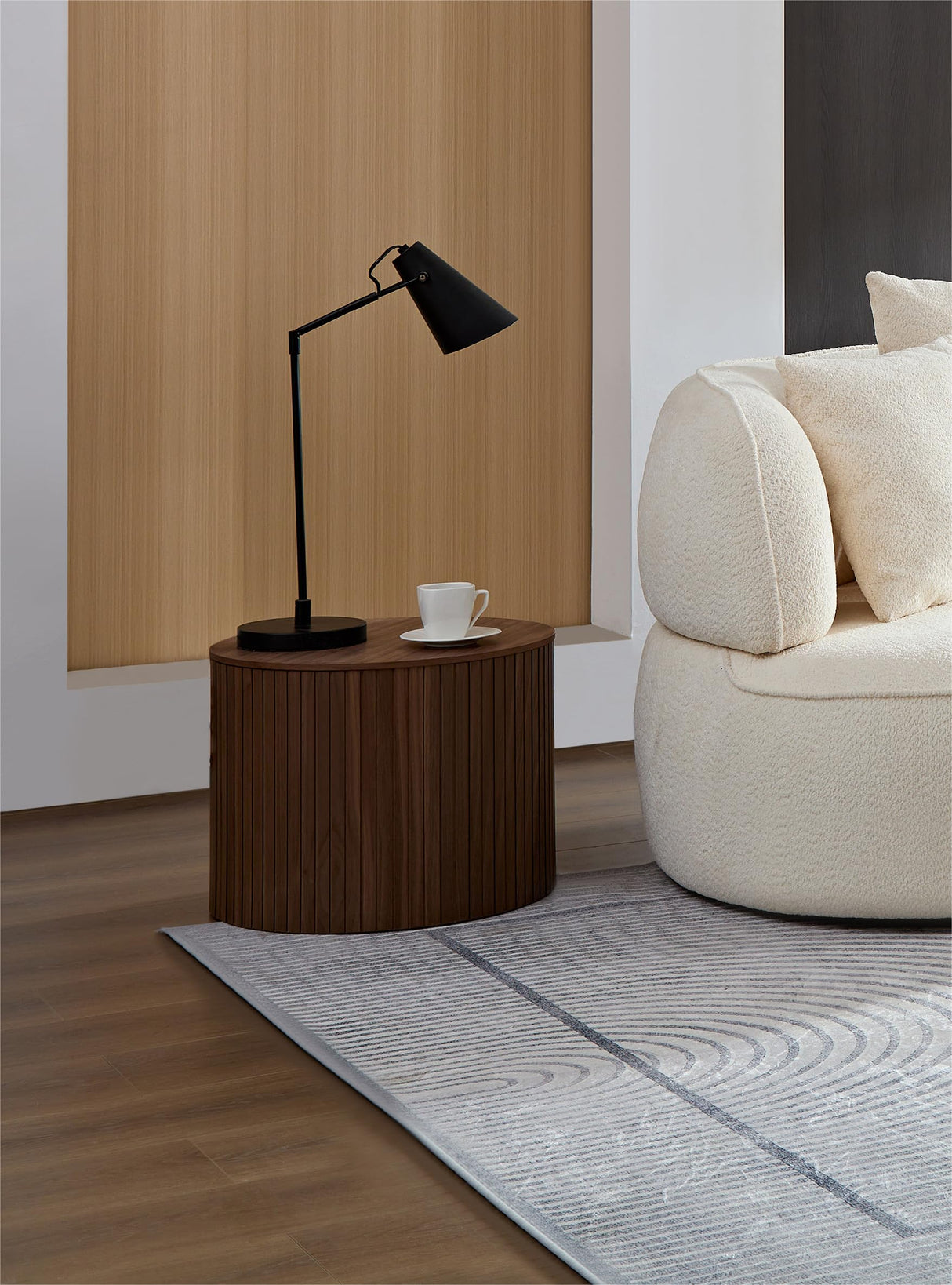 Nesting Coffee Table Set of 2,Modern Round Wooden Coffee Tables