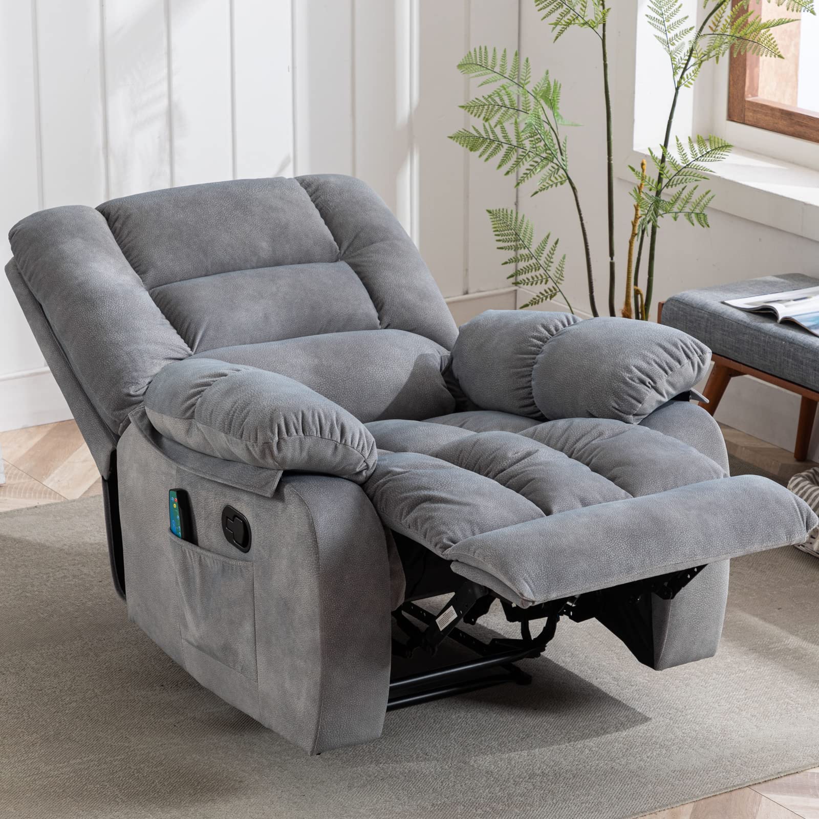 CozyVibe Massage Recliner Chair – Lumbar Heat & Side Pocket