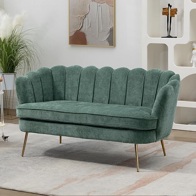 59” Small Modern Chenille Loveseat Sofa, 2-Seater Sofa
